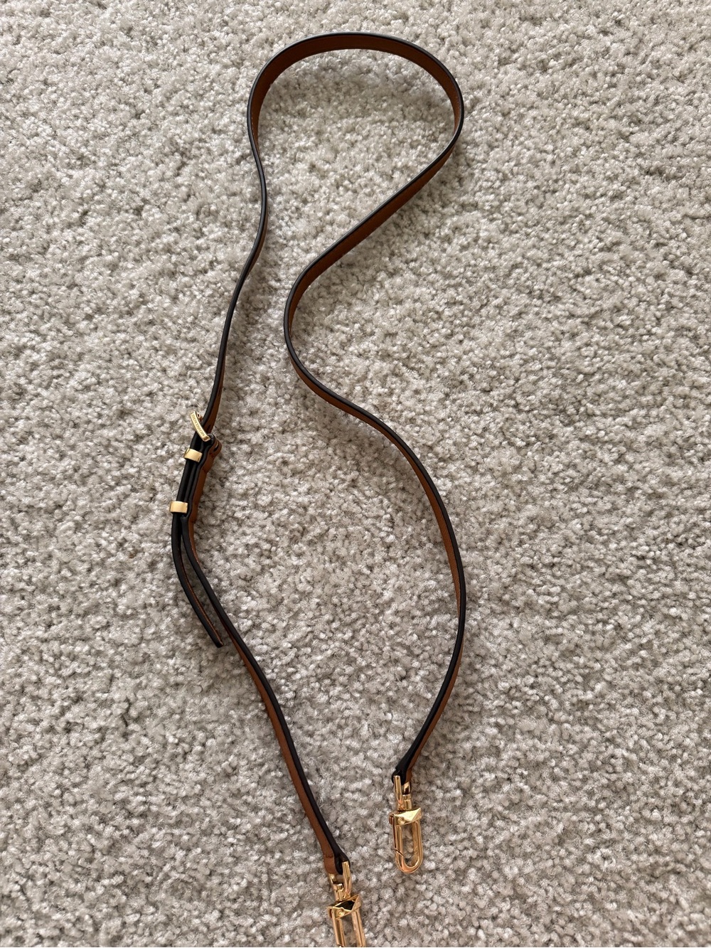 Michael Kors Brown Leather Crossbody Strap with Gold Hardware